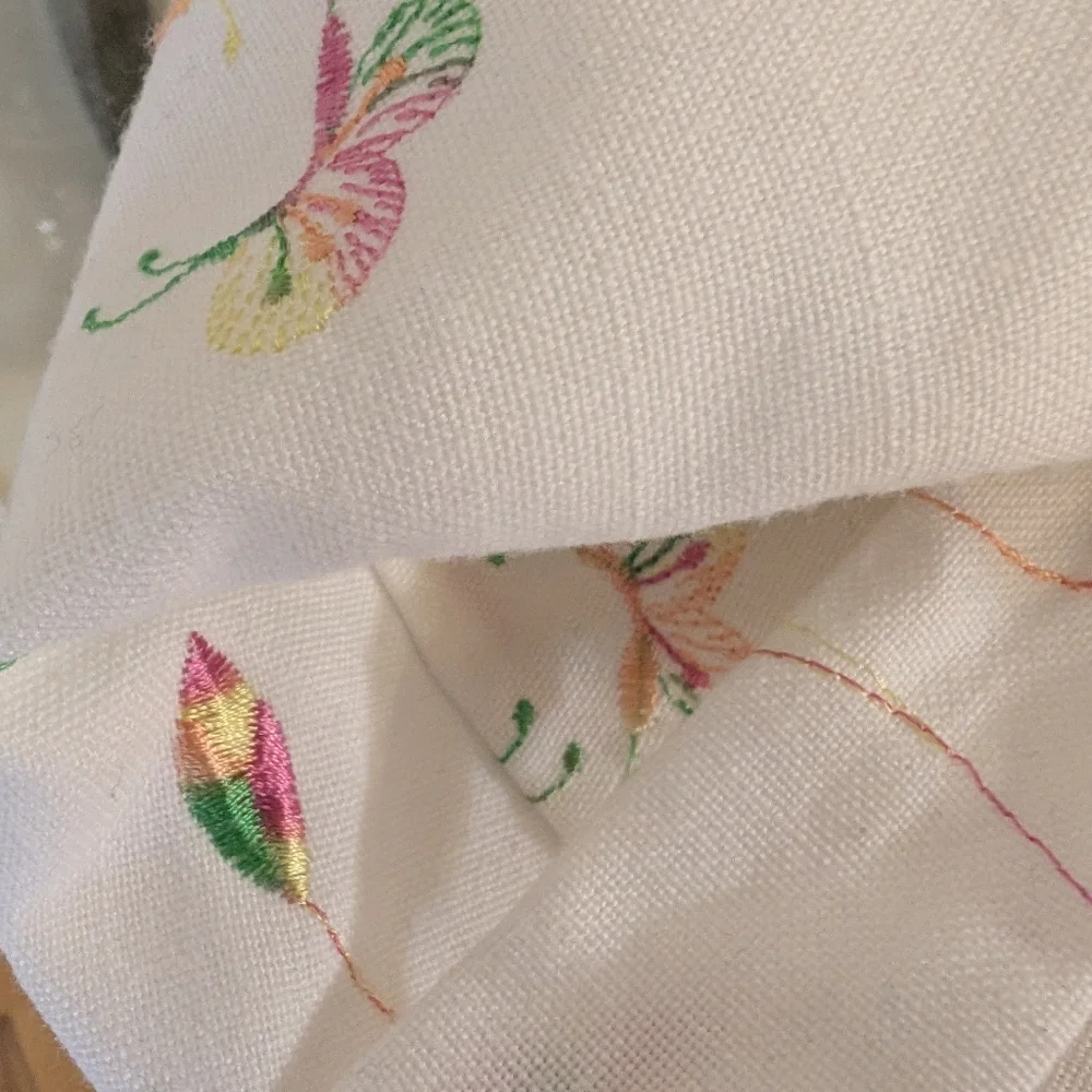 Bonnie Jean White Embroidered Butterfly Sleeveless Spring Dress. Size 5